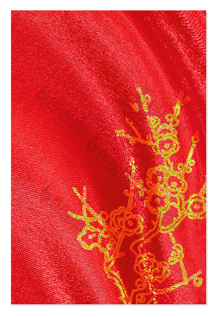 红色丝绸刺绣复古背景