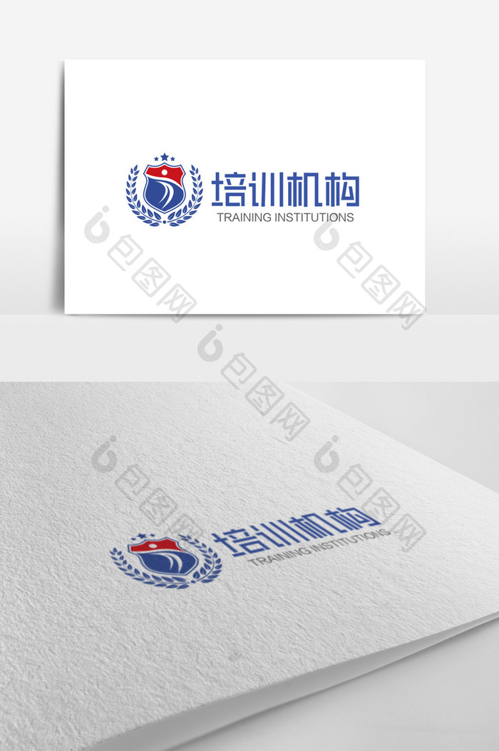 蓝色时尚大气培训机构logo标志