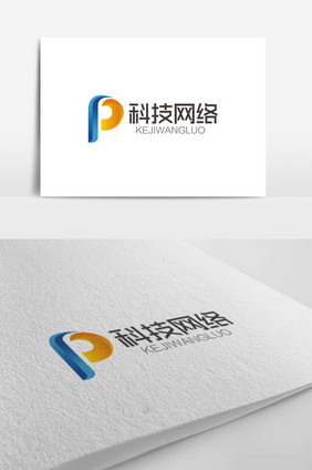 大气时尚P字母科技网络logo标志