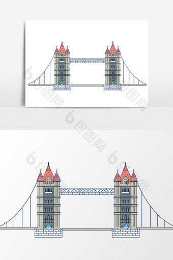 平行桥矢量设计元素图片