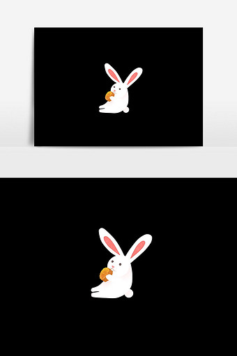 欢度中秋兔子插画图片