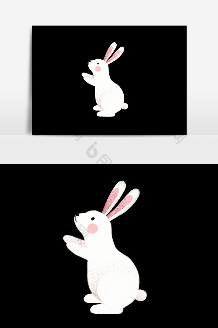 扁平卡通小白兔素材