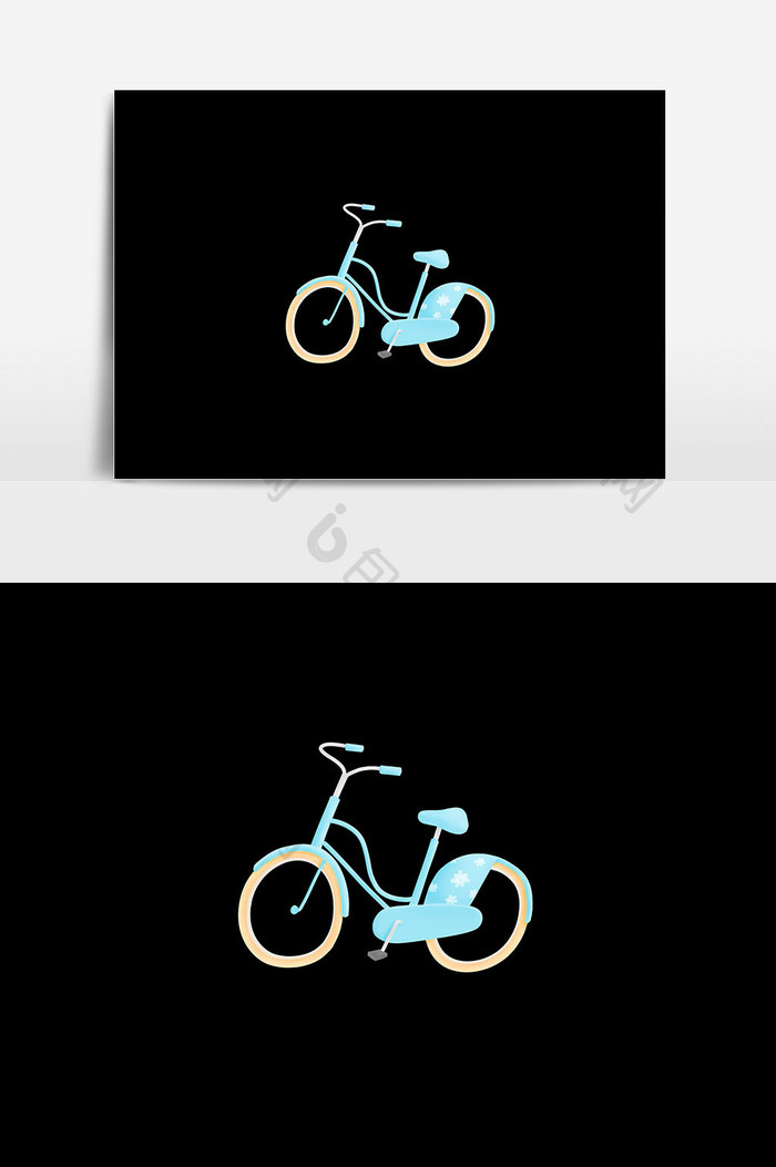 自行车元素插画海报