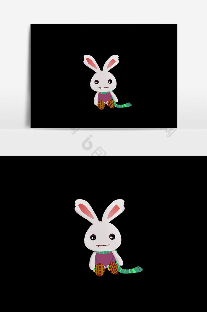中秋兔子插画设计