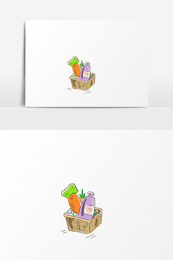 蔬菜小筐元素设计图片