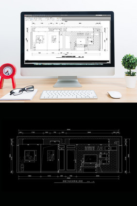 电视墙立面CAD图纸
