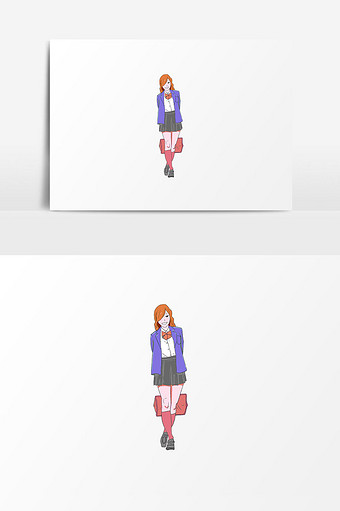 女中学生人物插画设计图片
