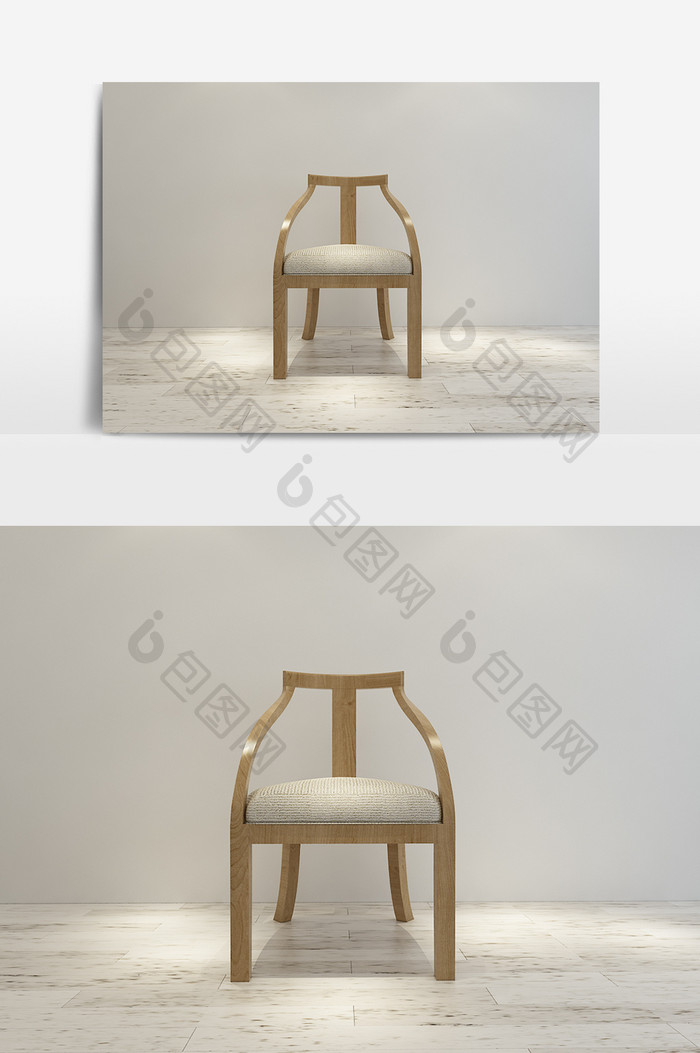木质简约休闲椅模型