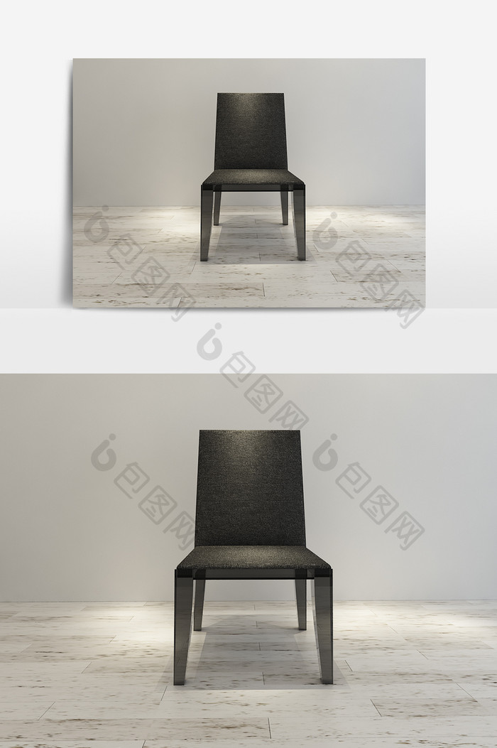 深色现代简约单人椅模型