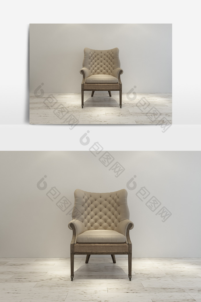 简约时尚单人座椅3d模型
