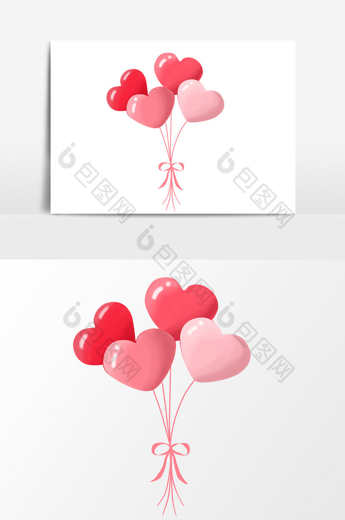 爱情红色气球元素