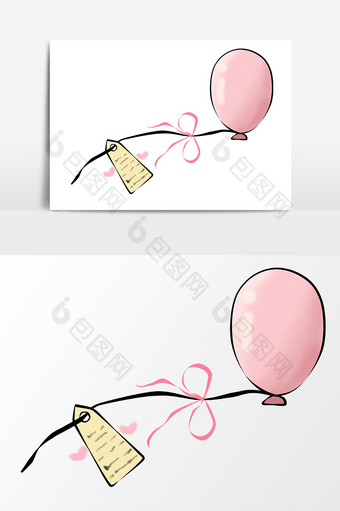 爱情七夕粉红气球元素图片