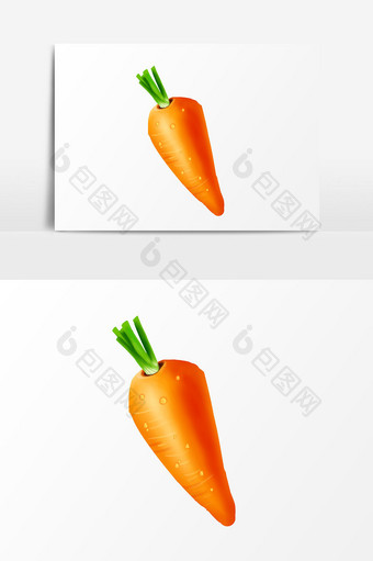 手绘卡通胡萝卜食物元素图片