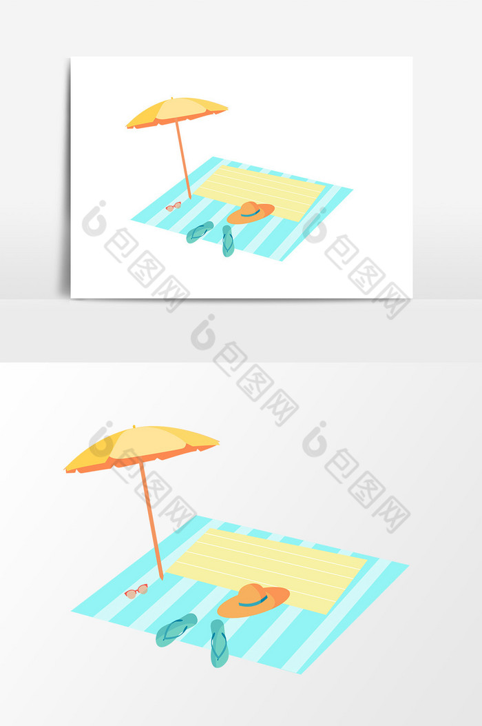 滑板元素海滩元素阳光元素图片