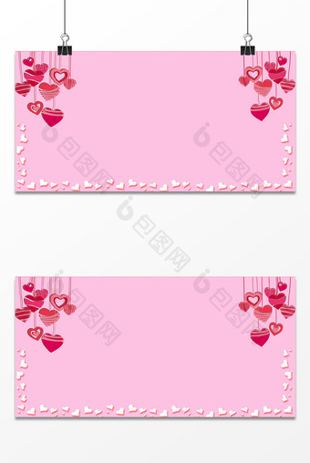 七夕气球粉色设计背景图片