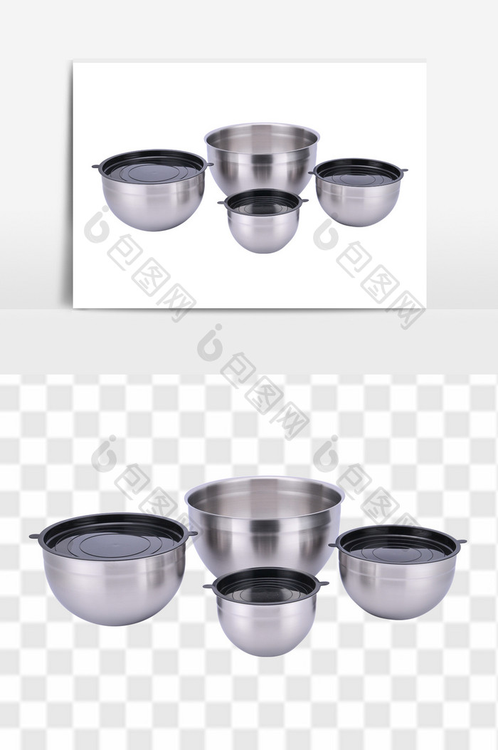 高清不锈钢锅碗瓢盆素材
