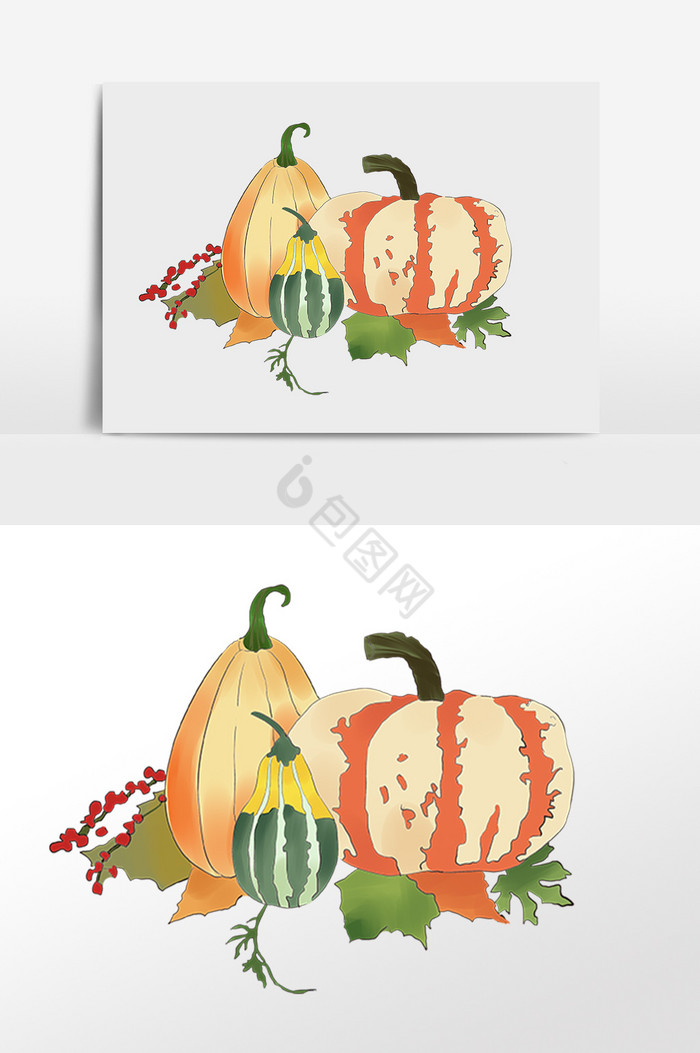 秋季收货季节蔬菜插画图片