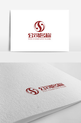 简洁时尚s字母太极图形logo标志