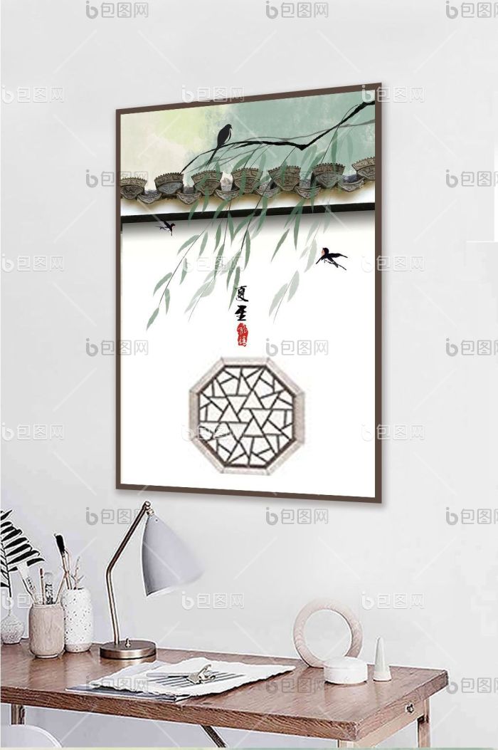 民俗淡彩风景书房酒店创意装饰画-民俗淡彩风景书房酒店创意装饰画效果图-【包图网】