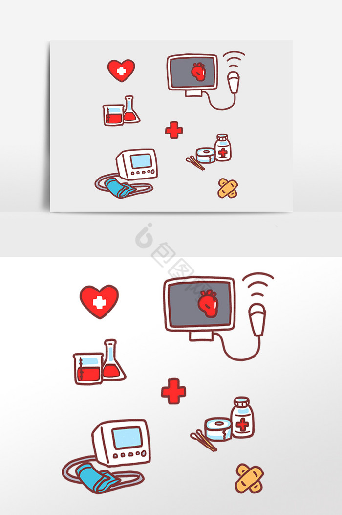 医疗器械血压仪插画图片