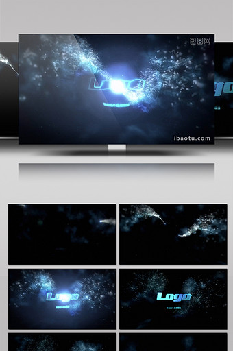 神秘粒子光束碰撞logo片头动画AE模板图片