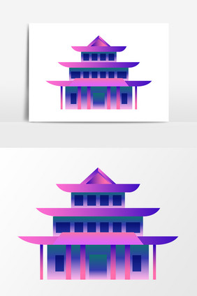 手绘高楼大厦建筑设计插画素材