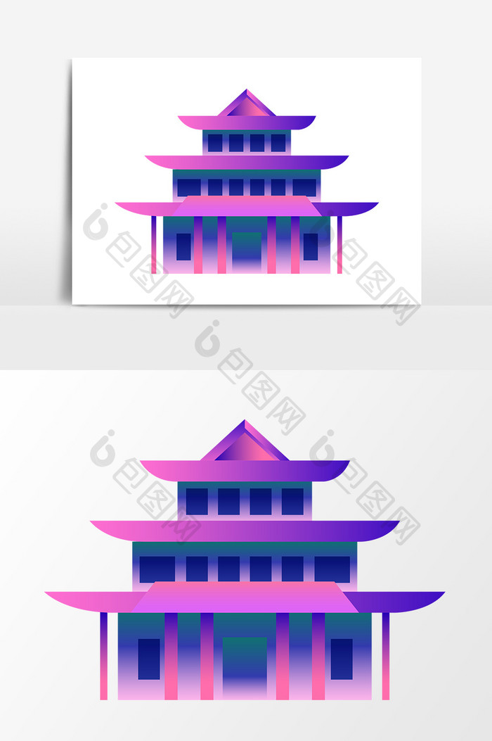 手绘高楼大厦建筑设计插画素材