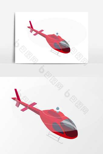 手绘红色飞机设计矢量素材图片