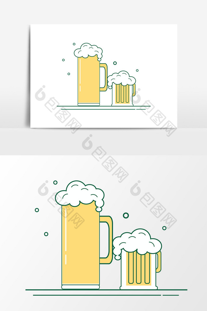 啤酒饮品手绘设计元素