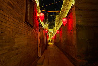 中国河北省张家口市堡子里景区夜景