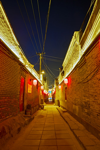 中国河北省张家口市堡子里景区夜景