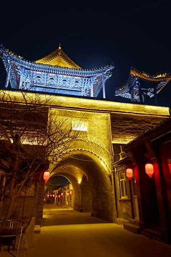 中国河北省张家口市堡子里景区夜景