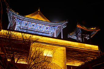 中国河北省张家口市堡子里景区夜景