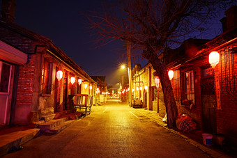 中国河北省张家口市堡子里景区夜景