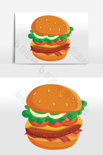 西方美食主食汉堡元素图片