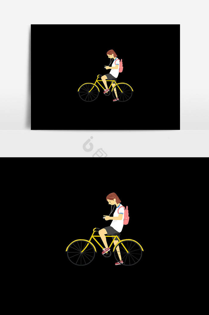 人物运动单车插画