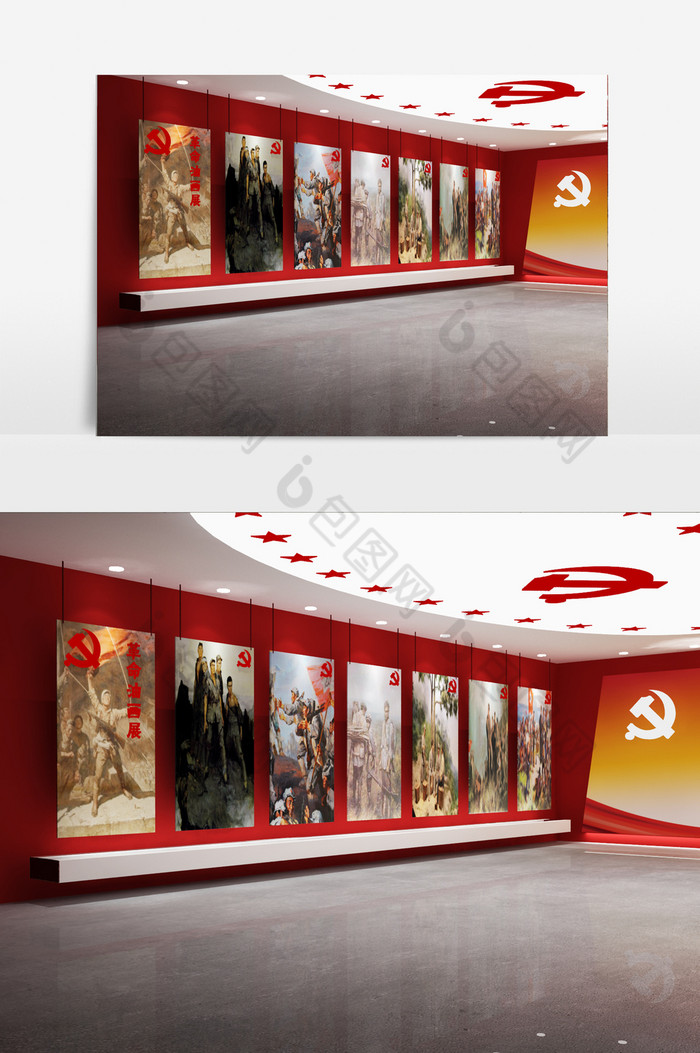红色革命油画展览图片图片