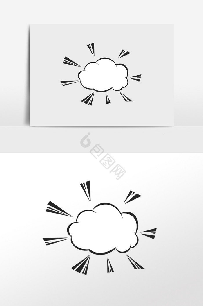 爆炸云朵插画图片