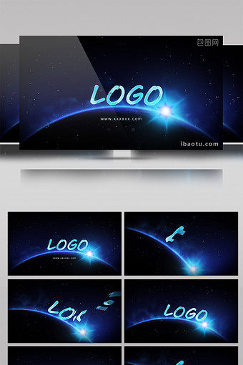 震撼地球光效logo演绎AE模板图片