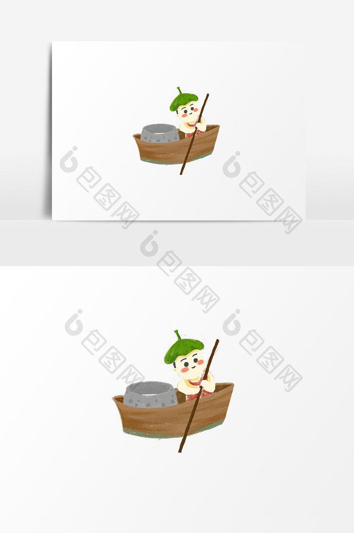 简约小船插画设计