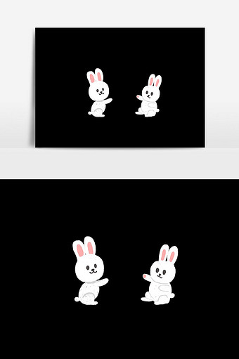 中秋佳节兔子插画图片