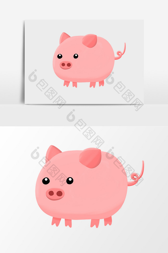 粉色可爱的卡通的小猪