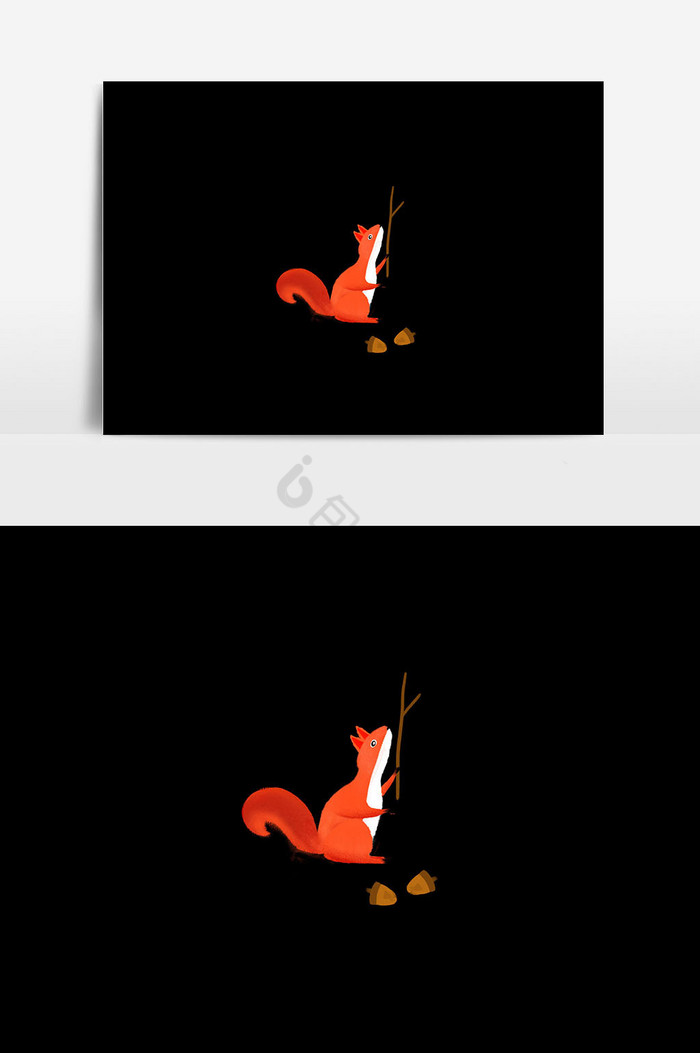 松鼠包装标志插画图片