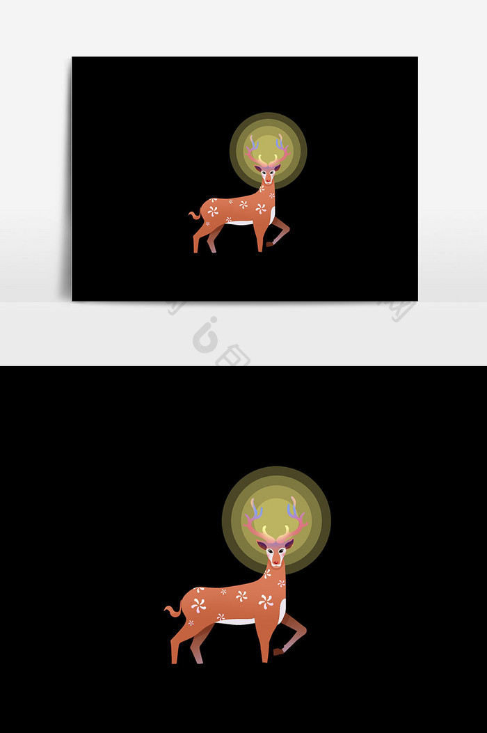 装饰动物鹿插画元素