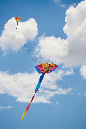 坝上草原风筝节上<strong>天空</strong>飞舞的风筝