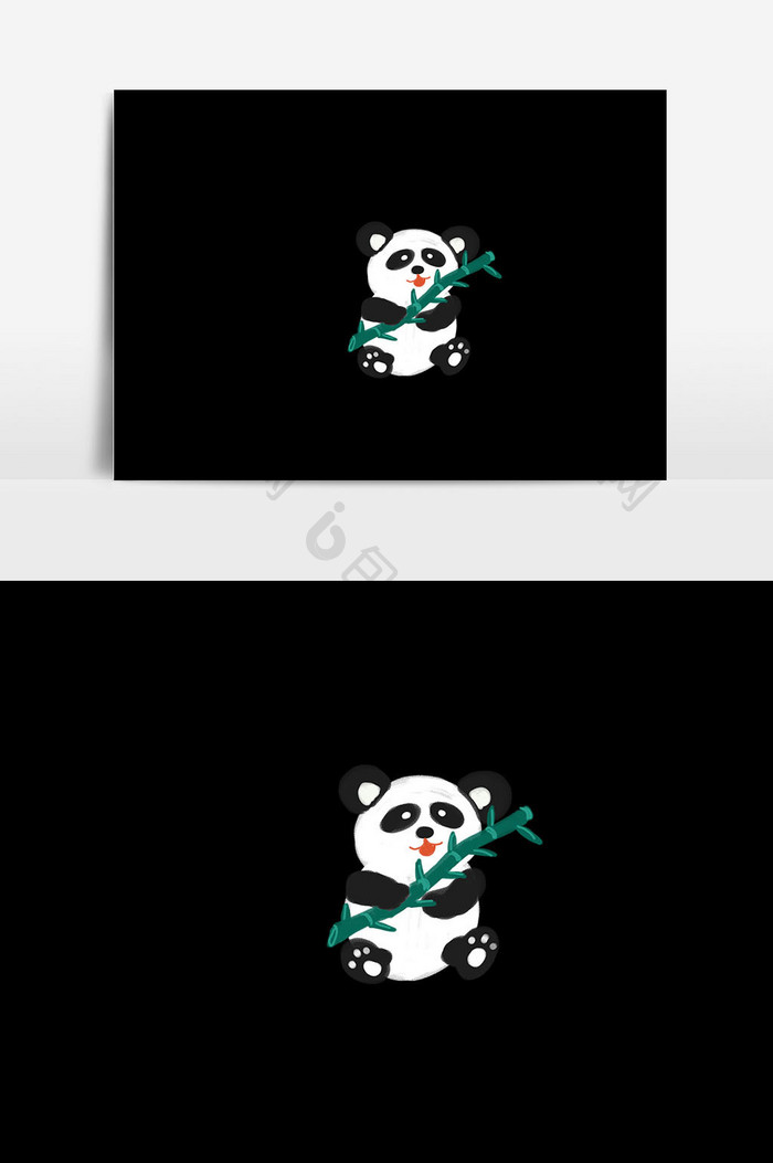 熊猫国宝竹子插画