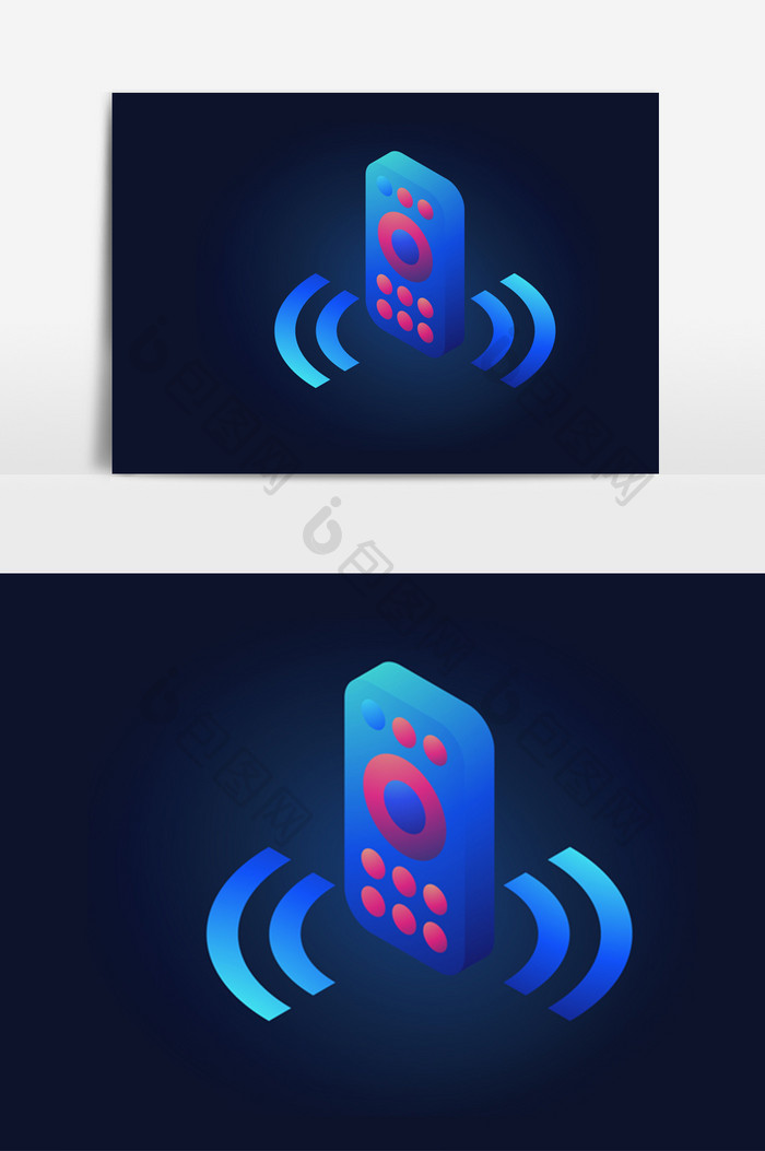 立体简约遥控播放器透感光效矢量素材