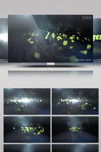 龙卷风碎片漩涡LOGO动画片头AE模板图片