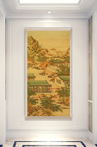 中式古画 民间艺术品 山水画玄关画图片