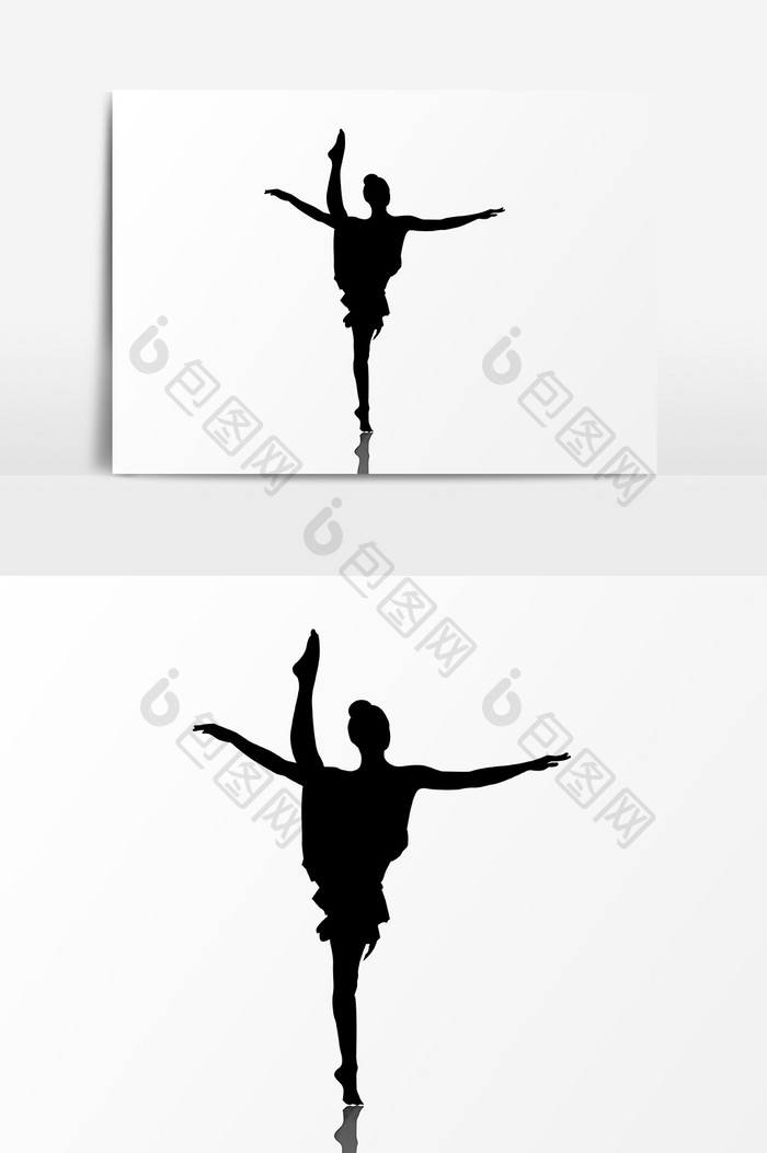 芭蕾舞者人物剪影设计元素1